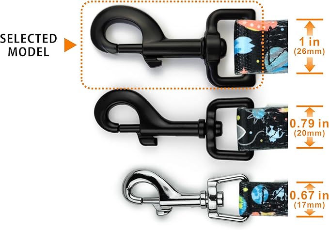Garwor 4 Pcs 1 Inch Heavy Duty Black Electrophoresis Coating Swivel Snap Hooks Pet Buckle Trigger Snaps Dog Leash Hook Key Chain for Linking Pet Leash & Collar
