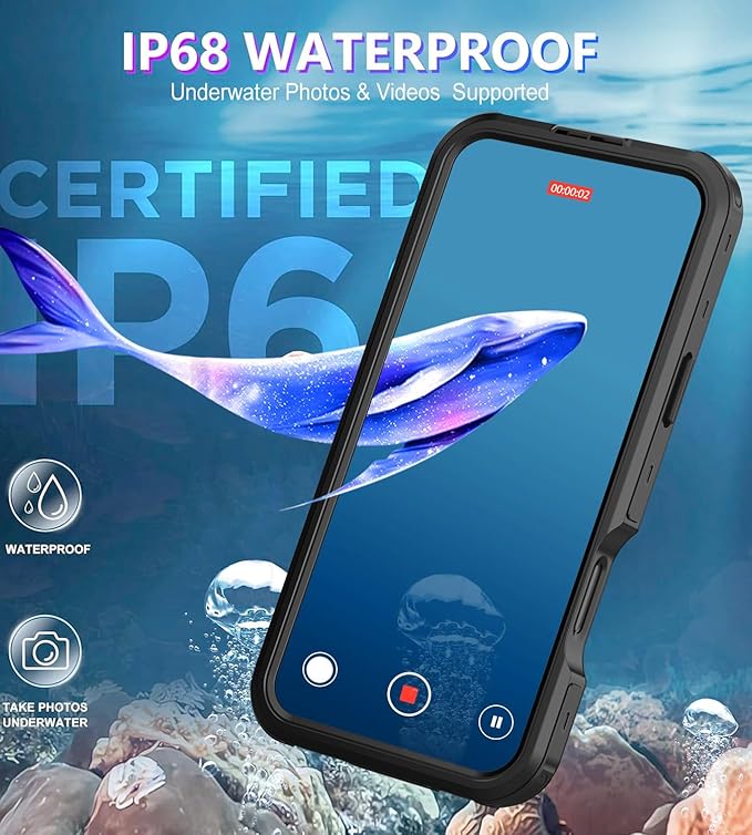 for iPhone 16 Pro Case Waterproof | Shockproof Dust Proof Phone Case Cover with Screen Protector - Clear