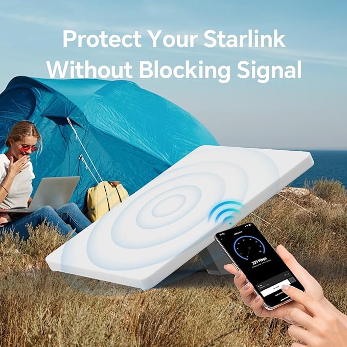 Starlink Mini Silicone Cover, Protective Case for Starlink Mini Satellite Dish, Anti-Drop, Shockproof, Waterproof for Outdoor, Easy to Install (White)