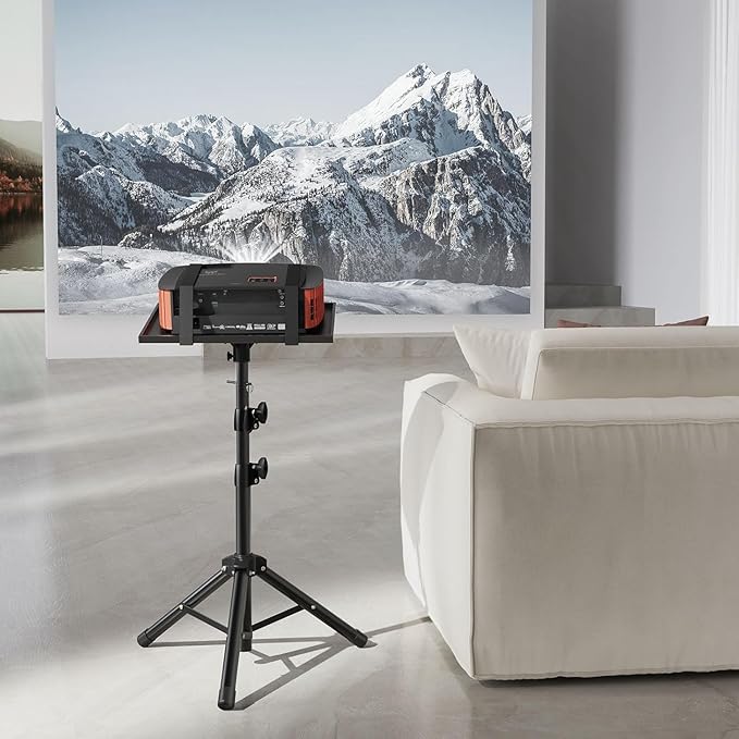 AMADA HOMEFURNISHING Height Adjustable Projector Tripod Stand for 26 to 51 inch, Foldable Laptop Tripod Stand, Portable Outdoor Projector Stand for Laptop, Projector, DJ, or Sheet Music-AMPS02