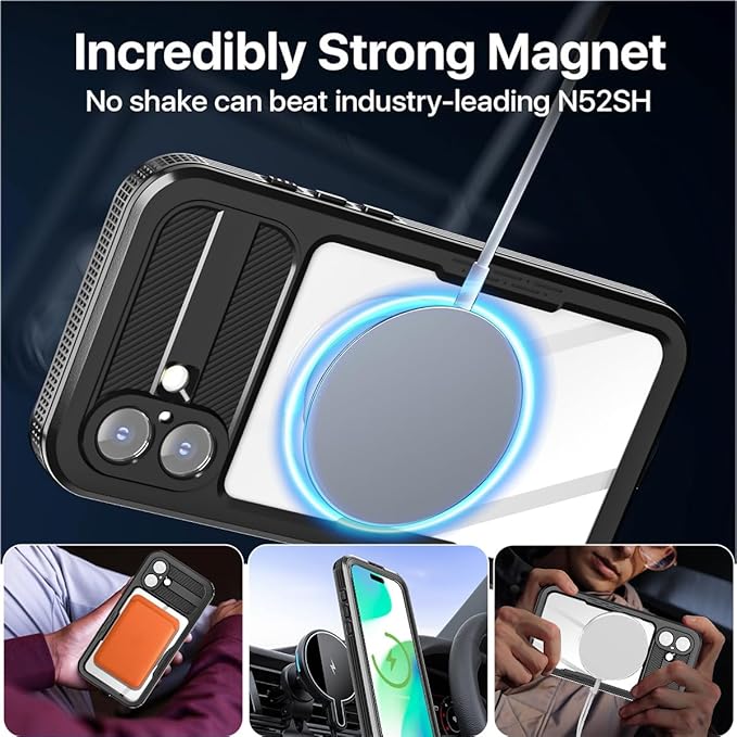 AICase Waterproof Case for iPhone 16(6.1") with MagSafe Support Snowproof,Dustproof/Shockproof,IP68 Certified 360 Full Body Protection Fully Sealed Underwater Cover for iPhone 16 2024_1