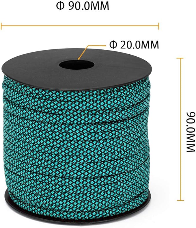 MOOCY Diamond Pattern Paracord 550 Blue Black,5/32 in x 164 ft (4mm x 50m),7 Inner Strands/Parachute Cord,Nylon Type III Paracord,Ideal Nylon String for Survival & Camping Gear