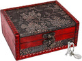 SICOHOME Tarot Card Box - 5.46" x 2.5" x 4.5" Wooden Treasure Box, Vintage Tarot Card Holder and Case, Decorative Storage Bin, Home Decor