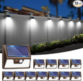vighep 12 Pack Solar Fence Lights Waterproof, Motion Sensor Deck Lights Outdoor, Cold White LED Outside Lamp Wireless for Wall Yard Steps Stairs Garden - Brown