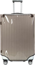 Explore Land Clear Luggage Cover Tough Protector Fits for 18-20 Inches Suitcase for Travel Airplane (PVC Gray, S)