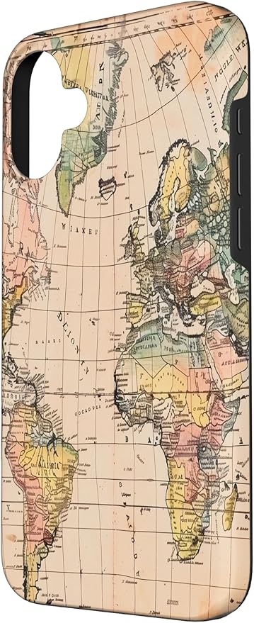 World Map ,Old Map of the World Case for iPhone 16 Plus