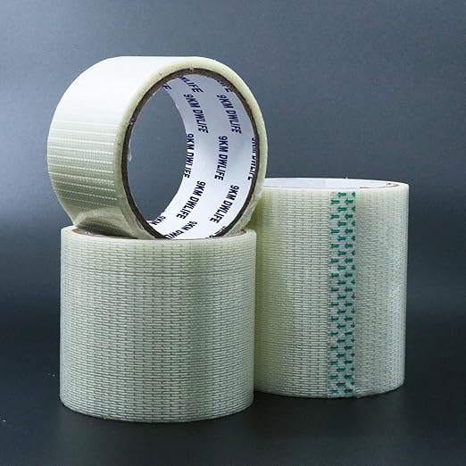 9KM DWLIFE Kite Ripstop Repair Tape 5cm-10cm Bi-Directional Fiberglass Filament Tape Clear Waterproof Strong High Adhesion Tear UV Resistance for Tent Sail Awning RV Camper Packing Fabric