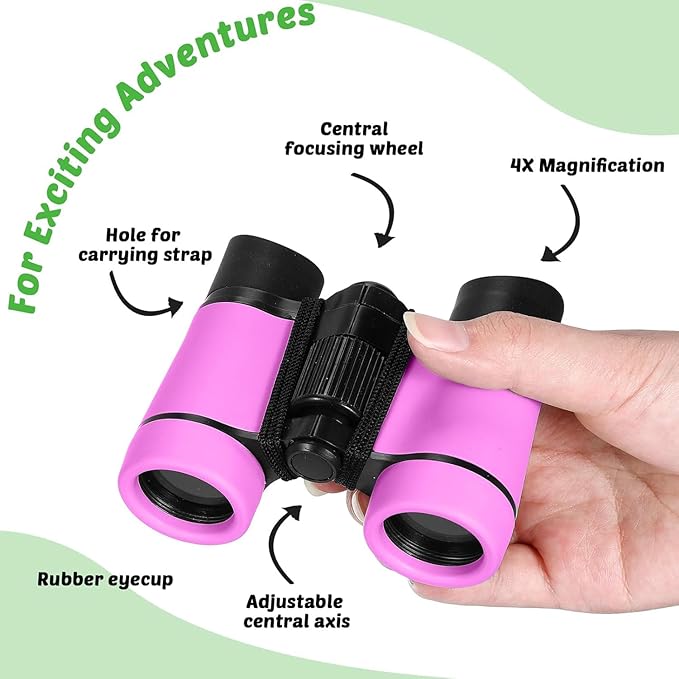 Yunsailing 9 Pack Kids Binoculars, Shockproof Compact Binoculars for Kids, Folding Outdoor Explorer Toy for Bird Watching, Camp, Scavenger Hunt, Classroom Activities, VBS, Party Favor(Multicolored)