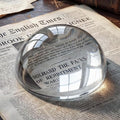 6X Crystal Dome Magnifier Paperweight, 3.8 Inch Large Dome Reading Magnifying Glass with Gift Box, Desktop Paperweight Magnifier for Books, Maps, Documents, Crafts & Seniors (3.8 Inch-Tall Version)