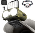 Hopedone LED Hard Hat Light, 800Lumens Rechargeable Dimmable Clip on Cap Lights, 180°Adjustable Hat Flashlight Headlamp Waterproof for Running, Camping, Hunting, Cycling (Olive Green)
