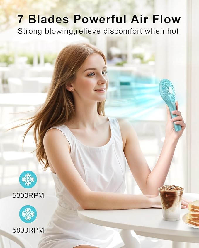 TriPole Mini Handheld Fan Battery Operated Small Personal Portable Fans Speed Adjustable USB Rechargeable Fans Cute Design Powerful Eyelash Fan for Stylish Kids Girls Women Men Indoor Outdoor Travel