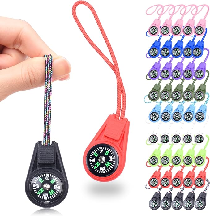 50 Pack Compass for Kids Mini Compasses Bulk Kids Toy Compass for Party Favor/Hiking/Scout Classroom Learning Directions