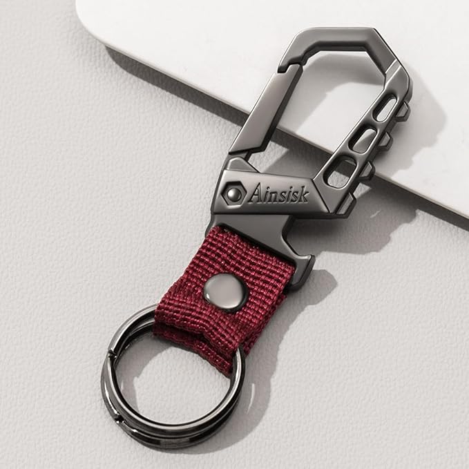 Heavy duty key chain,bottle opener function car keychains,versatile metal snap hook carabiner clip and 2 key rings