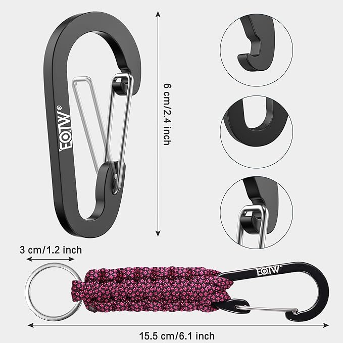 EOTW Paracord Keychain for Men Women Paracord Carabiner Backpack Keychain with Aluminum Clip for Camping Hiking Outdoor Gear