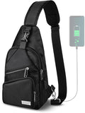 AMJ Crossbody Sling Bag Men Women, Casual Shoulder Backpack, Chest Daypack Satchel for Hiking Travel