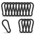 Carabiner Clip Hook, 3.15 inch 15 pcs Black Heavy Duty Spring Snap Hook Key Chain, Carabiners Clips for Outdoor Camping, Swing Set, Hammock, Hiking Travel, Fishing, Quick Link Keychain