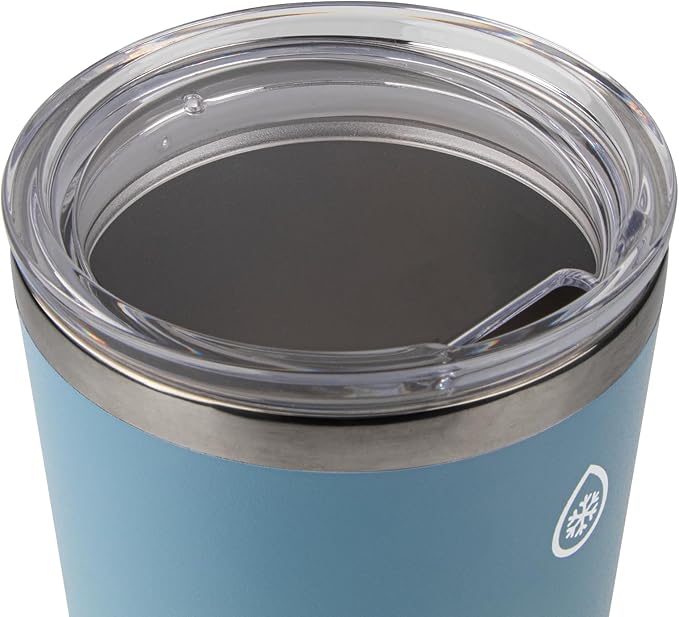 ThermoFlask Drinkware Beer Tumbler - Double-Wall Tumbler for Cold & Hot Drinks - Lightweight & Simple Drink Cup with Lid - Modern & Durable Drinking Cup - 16 oz, Dusty Blue