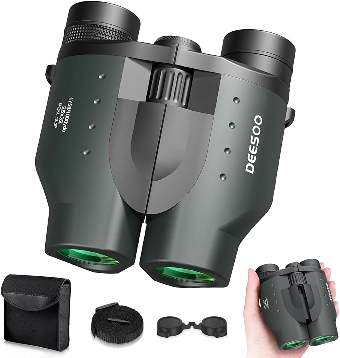 25x32 Compact Binoculars for Bird Watching - High Powered Lightweight Binocular for Adults Kids - 4.9ft Close Focus with Carrying Case for Backyard, Cruise Ship & Concerts