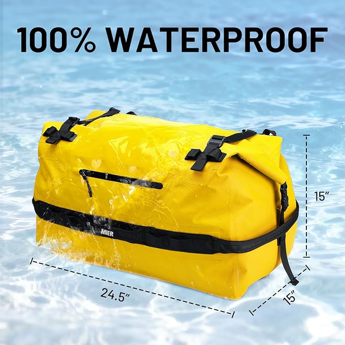 MIER Waterproof Duffel Bag Motorcycle Dry Bag Backpack Large Roll-Top Heavy Duty Dry Duffle Bags for Kayaking Camping Boating Gym Beach Cruise Ship, 60L/80L
