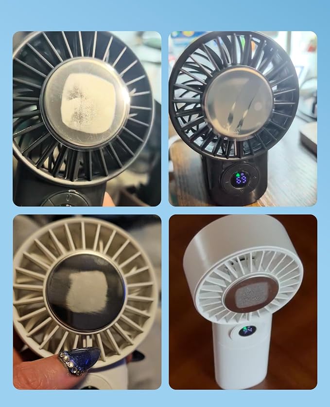 2026 Upgrade 3 In 1 Handheld Portable Turbo Fan with Ice Cooler,Rechargeable 100 Speed Mini Personal Fan 10500 RPM Small Pocket Fans Makeup fan for Outdoor,Office,Camping,Travel-White