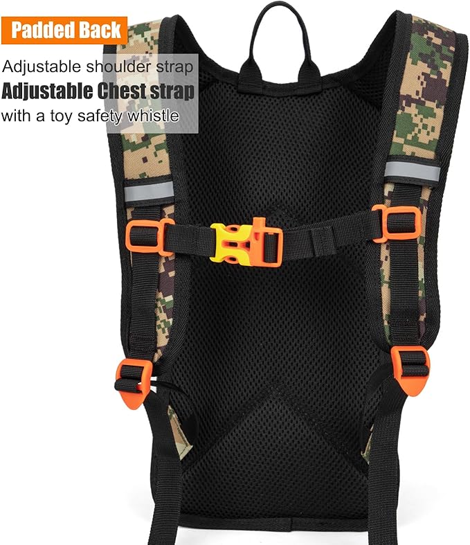 Kids Hydration Backpack, Water Hiking Backpack for Boys or Girls with 1.5L Reservoir Bladder