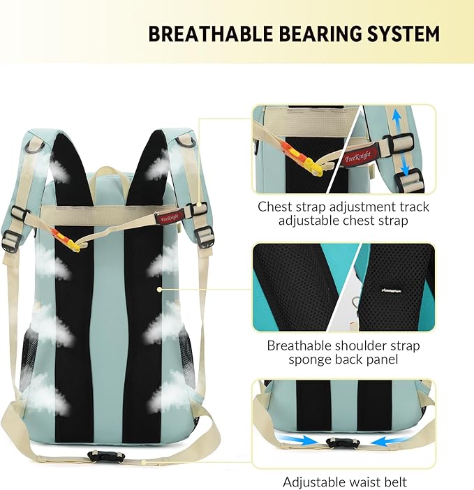 Bseash 40L Waterproof Hiking Backpack with Rain Cover, Outdoor Sport Travel Bag Daypack for Camping Climbing Skiing Cycling (Black)