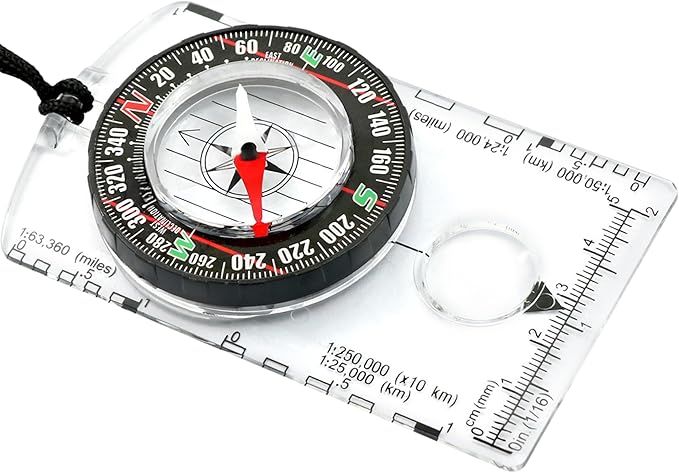 Trekker's Compass Crew Orienteering Compass, Pack of 2, Magnetic Navigation Set for Hiking, Camping, Backpacking, Scout Activities