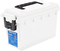 Sheffield 12634 Field Box, Pistol, Rifle, or Shotgun Ammo Storage Box, Tamper-Proof Locking Ammo Can, Water Resistant, Made in The U.S.A, Stackable, White