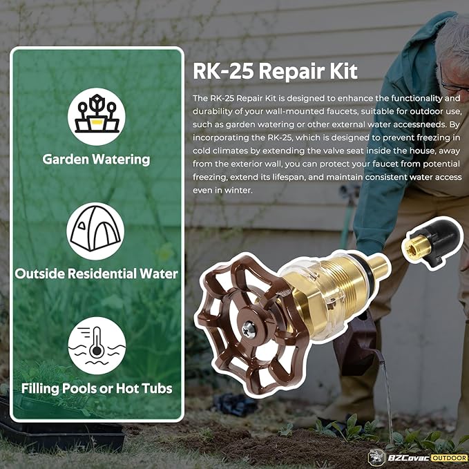RK-25 Repair Kit for Woodford Model 20, 25 & 27 Series Freezeless Wall Faucets, Upgrade Service Kit