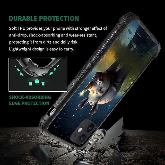 for iPhone 11 Case, Rhino Water Marshes Pattern Graphic Design Girl Boy Soft Silicone Hard Acrylic Shock Protection for iPhone 11