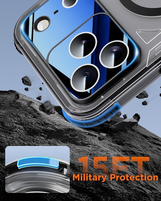 for iPhone 17 Pro Max Waterproof Case with Magsafe, Built-in [Camera & Screen Protector] [Lanyard], IP68 Water Proof Full Body Dustproof Heavy Duty Frosted Protective Phone Cover, 6.9" Black