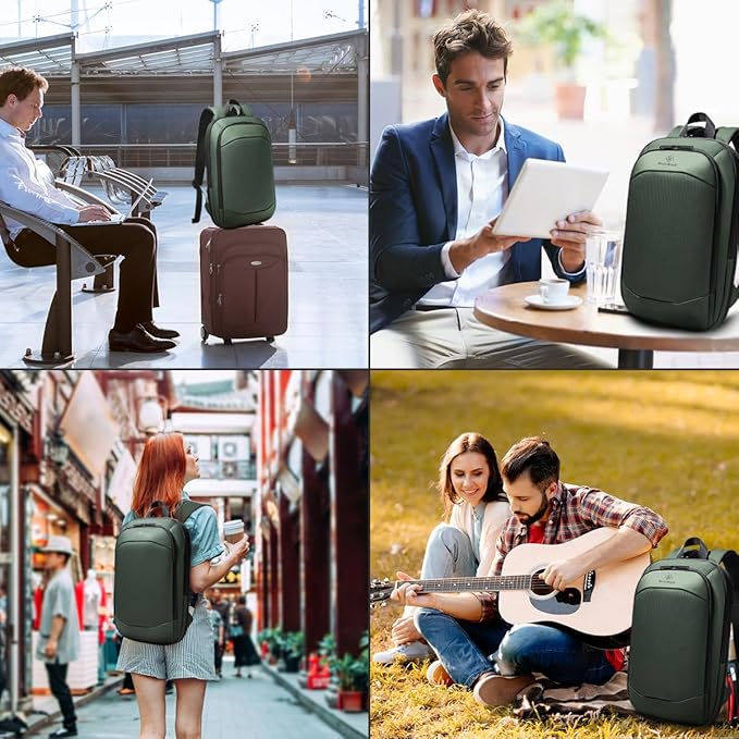 Slim Laptop Backpack for Men,Waterproof Expandable High Tech Business Work Backpack for Men and Women,15.6 Inch Lightweght Anti-theft Travel Backpack Durable College Casual Daypack Computer Laptop Bag