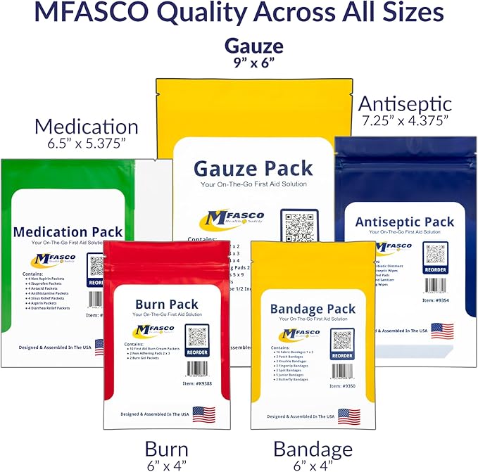 MFASCO First Aid Kit Refill Supplies Gauze Pack Refill