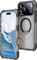 WIFORT for iPhone 17 Pro Max Waterproof Case, [Fit for Magsafe] with Sapphire Lens & Screen Protector, IP68 Full Body 15FT Military Shockproof, Magnetic Frosted Phone Cover with Lanyard, 6.9" Black