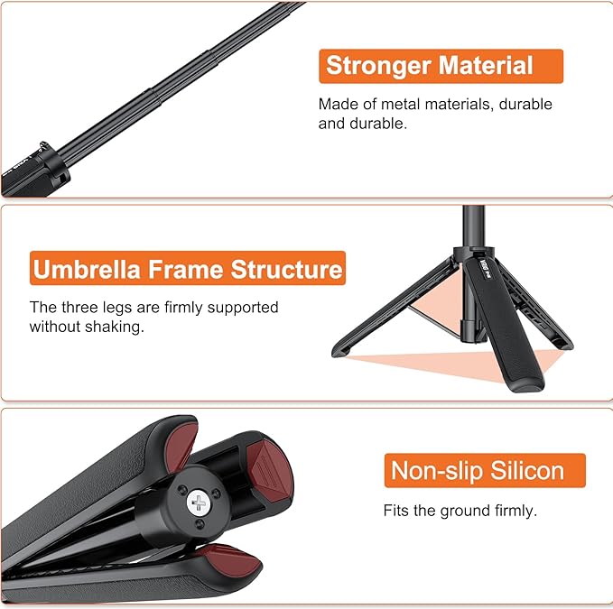 VRIG 20.1" Mini Extendable Gopro Tripod,Portable Selfie Stick Tripod for DJI OSMO Action 5Pro/4/3,GoPro Max Hero 13 12 11 10 9 8 7 6 5 4 3 3+ 2 1 Session,Insta360 X5/X4