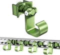 4 Pack L Track Hooks with Single Stud Fitting, Spring-Loaded Adjustable Gear Hook, Aluminum L Track Accessories for Trailer, Truck, Garage, Tie Down System, 100LBS Max Load Capacity – Green