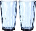 uxcell 17oz Acrylic Drinking Glasses, 2Pcs Plastic Reusable Tumblers Drinkware Unbreakable Water Glasses Cups Stackable & Dishwasher Safe for Home Outdoors Restaurant, Grey Blue