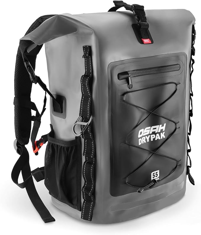 OSAH DRYPAK Waterproof Backpack Dry Bag 35L/55L/85L – Heavy Duty Roll-Top Hiking Backpack for Travel, Kayaking, Boating, Camping, Rafting and Fishing