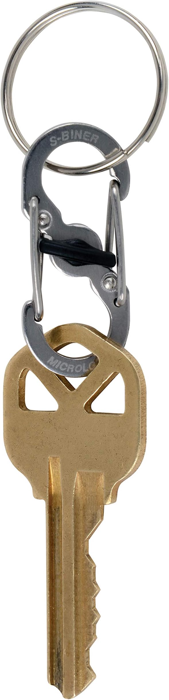 Nite Ize S-Biner MicroLock, Locking Key Holder, Stainless-Steel 2-Pack