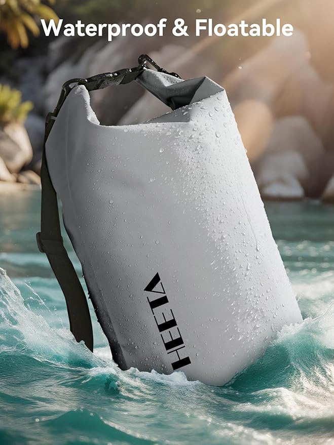 HEETA Waterproof Dry Bag for Women Men, 5L/10L/20L/30L/40L Roll Top Lightweight Dry Storage Bag Backpack with Emergency Whistle for Travel, Kayaking, Boating, Camping, Beach, Cruise Ship Essentials