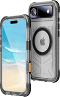 WIFORT for iPhone 17 Air Waterproof Case, [Fit for Magsafe] with Sapphire Lens & Screen Protector, IP68 Full Body 15FT Military Shockproof, Magnetic Frosted Phone Cover with Lanyard, 6.5" Black