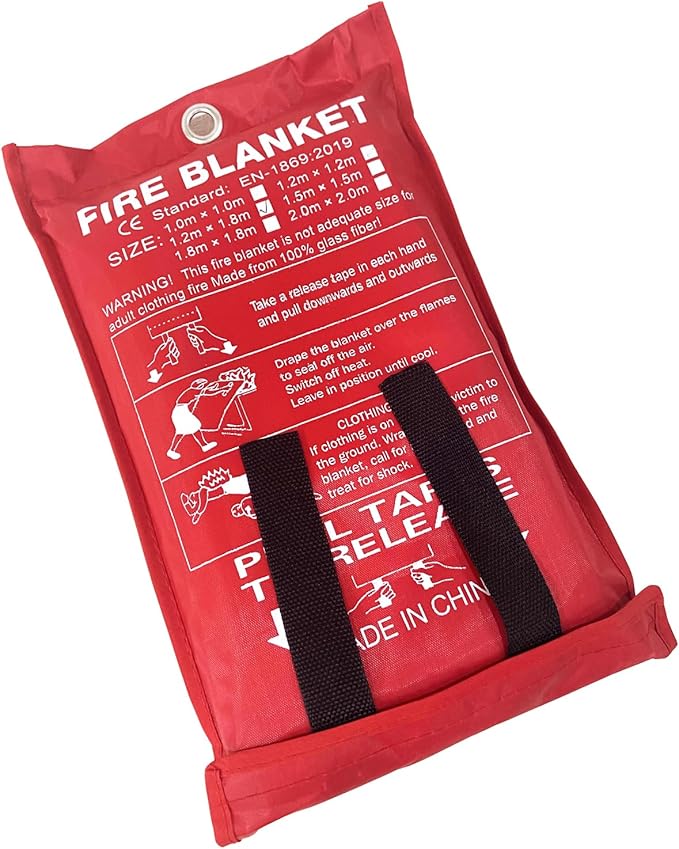 ISOP Fire Blanket 47 * 70 inches – Fire Retardant Blanket – Heavy Duty Emergency Fireproof Blankets – A-Grade Survival – Fire Suppressant Cover Sheet – First Aid Rescue Cover - Emergency Wrap For Home