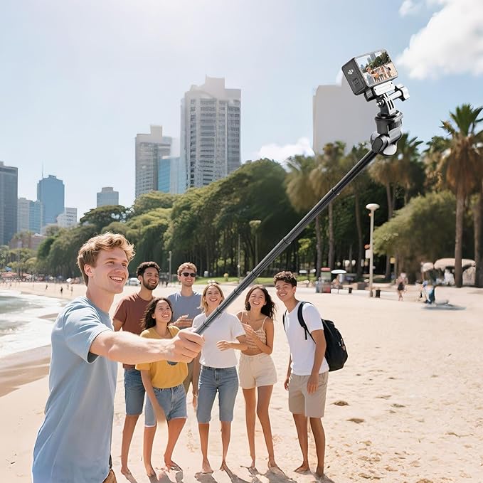 Osmo Action 6/5 pro 81" Extendable Selfie Stick & Tripod for Gopro Camera, Vlogging Video Recording, Compatible with GoPro Max Hero 14 13 12 11 10 9,DJI Osmo Action 6 5 4 3,DSLR（14-81”）