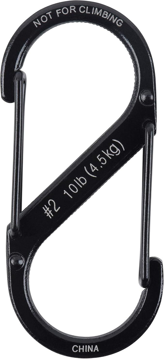 Nite IZE S-Biner Stainless Steel Dual Carabiner #2, Dual Gated Carabiner for Keys and Gear, 3 Pack, Black/Stainless