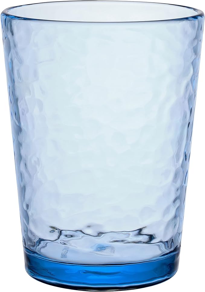KLIFA- NICE- 14.7 ounce, Set of 6, Acrylic Tumbler Drinking Glasses, BPA-Free, Stackable Plastic Drinkware, Dishwasher Safe Cups, Ocean Blue