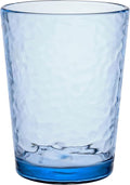 KLIFA- NICE- 14.7 ounce, Set of 6, Acrylic Tumbler Drinking Glasses, BPA-Free, Stackable Plastic Drinkware, Dishwasher Safe Cups, Ocean Blue