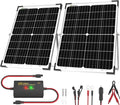 SOLPERK 12V 50W Solar Battery Charger, 2pcs 25W Solar Battery Maintainer+Waterproof 8A Controller+Adjustable Mounts for RV, Car, Boat, Marine, Etc