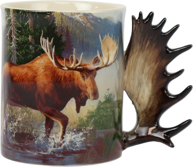 Rivers Edge Products 3D Ceramic Coffee Mug with Handle, 15 Ounces, Espresso Cups and Coffee Cups Ceramic, Perfect for Coffee, Expresso, Latte, or Tea