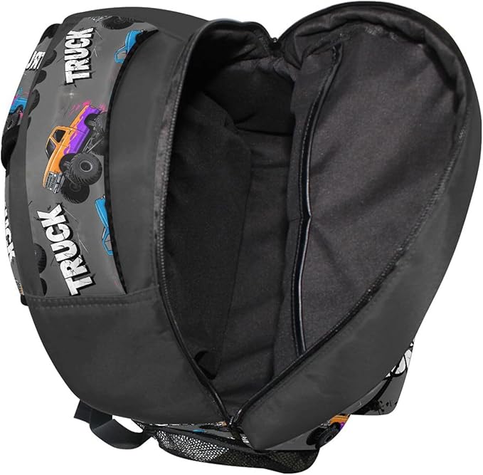 Wamika Monster Truck Boys Backpack Racing Cars School Backpacks Kid Girl Preschool Book Bag