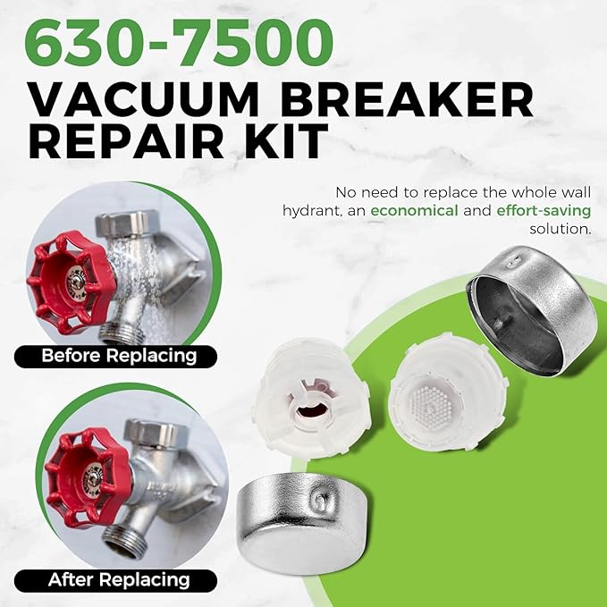 2 Pack 630-7500 Vacuum Breaker Service Parts Kit Replacement for Mansfield Style 300 400 500 Series Outdoor Wall Hydrants
